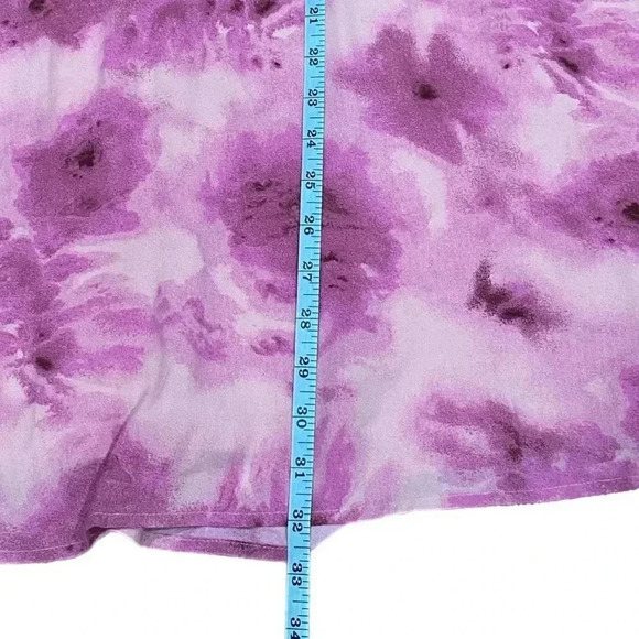 ABOUND Sweetheart Tie Neck Dress Women's Small Pink Abstract Short Sleeve Mini - Picture 7 of 14